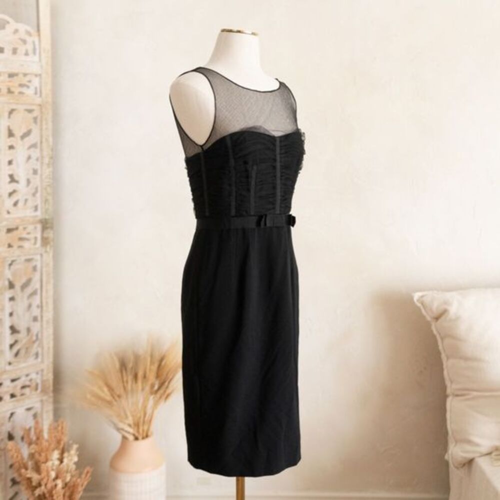 Women’s Georges Rech Synonyme Black Sheer Sweetheart Neck Dress size‎ 38